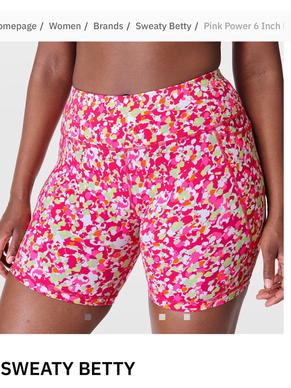 Sweaty Betty Pink Dab 6 Inch Biker Shorts